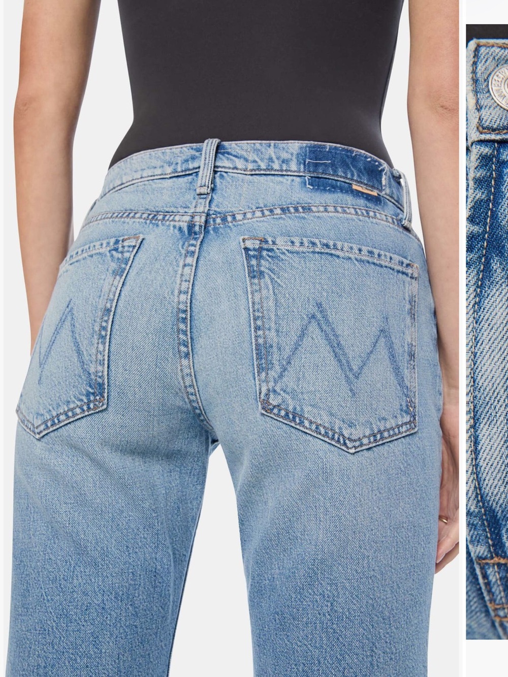 NWT Mother Light Blue Mid-Rise Wide-Leg Jeans